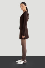 BUTTON FRONT PEPLUM SWEATER