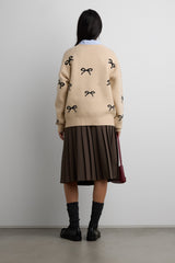 BOW JACQUARD KNIT SWEATER