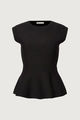 THICK RIBBED PEPLUM TOP