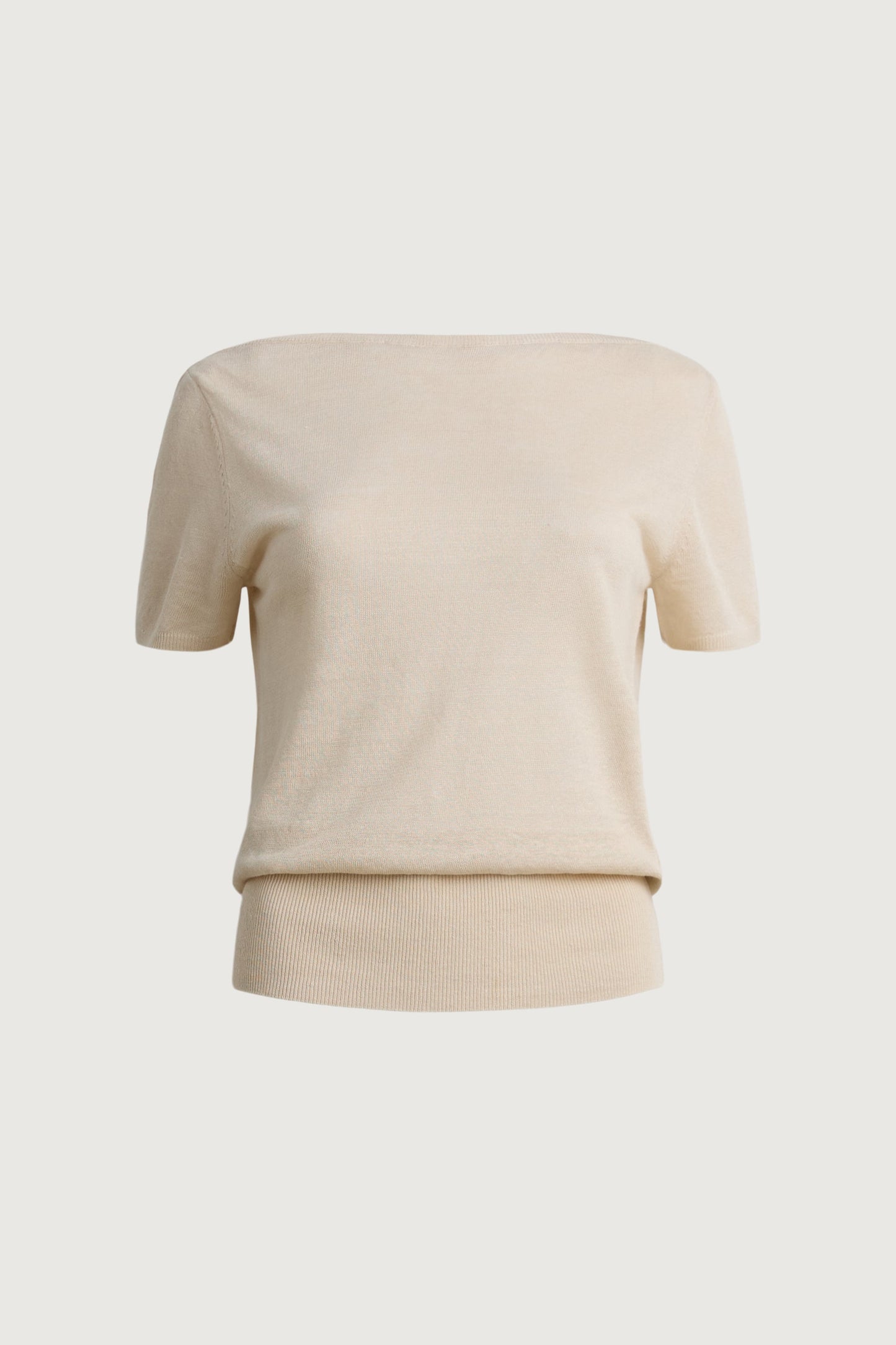 LINEN BLEND SHORT SLEEVE SWEATER