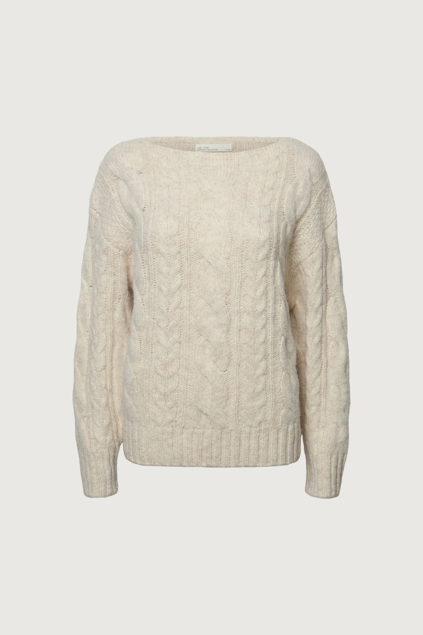ALPACA AND WOOL-BLEND CABLE KNIT SWEATER