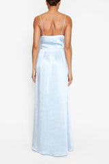 True Decadence Vivian Icy Blue Cowl-Neck Bias Cut Maxi Dress