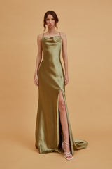 True Decadence Pippa Sage Green Bridesmaid Cowl-Neck Slip Dress
