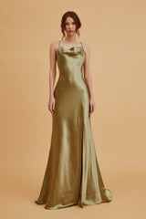 True Decadence Pippa Sage Green Bridesmaid Cowl-Neck Slip Dress