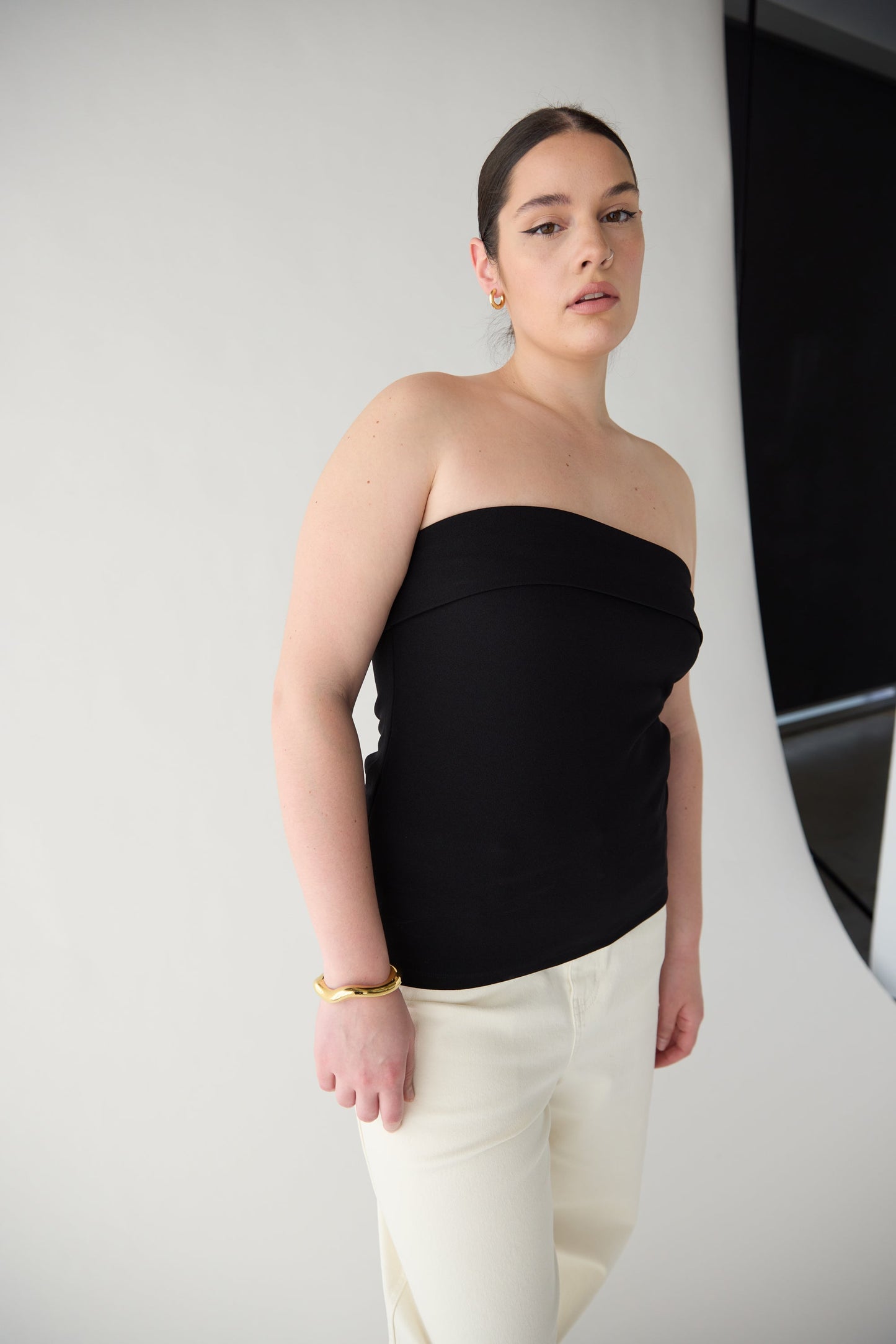TUBE TOP WITH FOLD-OVER DETAIL