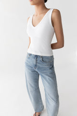RIBBED BUILT-IN BRA TOP