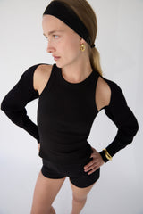 RIBBED HIGH NECK TANK TOP