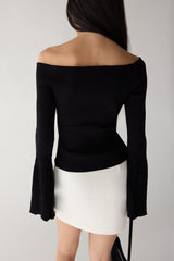 OFF THE SHOULDER TRUMPET SLEEVE TOP