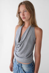 BRAIDED BACK COWL TANK TOP