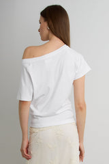 RELAXED FIT OFF THE SHOULDER T-SHIRT