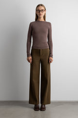 STITCHED SHOULDER LONG-SLEEVE T-SHIRT