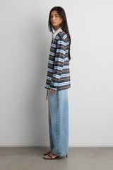 COLLARED CONTRAST STRIPE POLO SHIRT