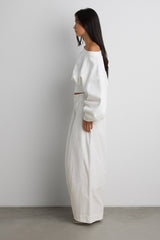 SWEATSHIRT WITH ZIP-BACK WAIST