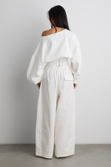 SWEATSHIRT WITH ZIP-BACK WAIST
