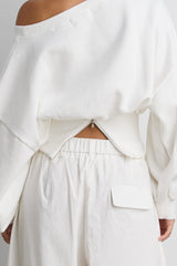SWEATSHIRT WITH ZIP-BACK WAIST