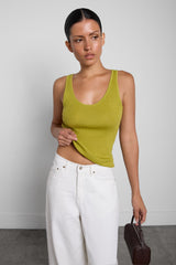 RIBBED SCOOP NECK TANK TOP
