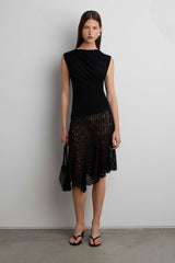 SIDE GATHER SLEEVELESS TOP