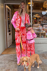 Kids Red and Pink Bandana Knitted Set