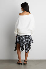 RELAXED STUDDED OFF SHOULDER TOP