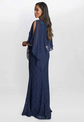 Gina Bacconi Navy Ginger Maxi Dress