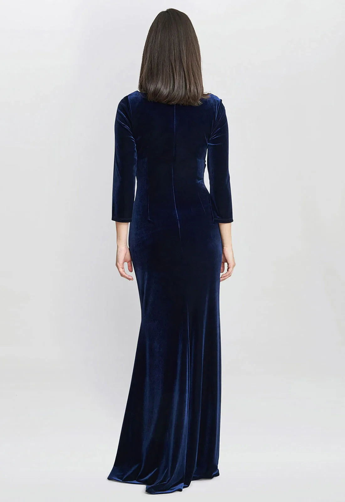 Gina Bacconi Navy Sophie Velvet Maxi Dress