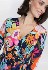 Gina Bacconi Navy Dana Jersey Wrap Dress