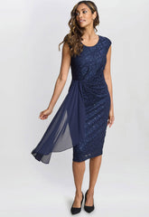 Gina Bacconi Navy Everlee Lace Dress