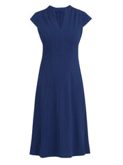Gina Bacconi Navy Maxene Fit And Flare Midi Dress