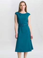 Gina Bacconi Petrol Mary Belted Dress