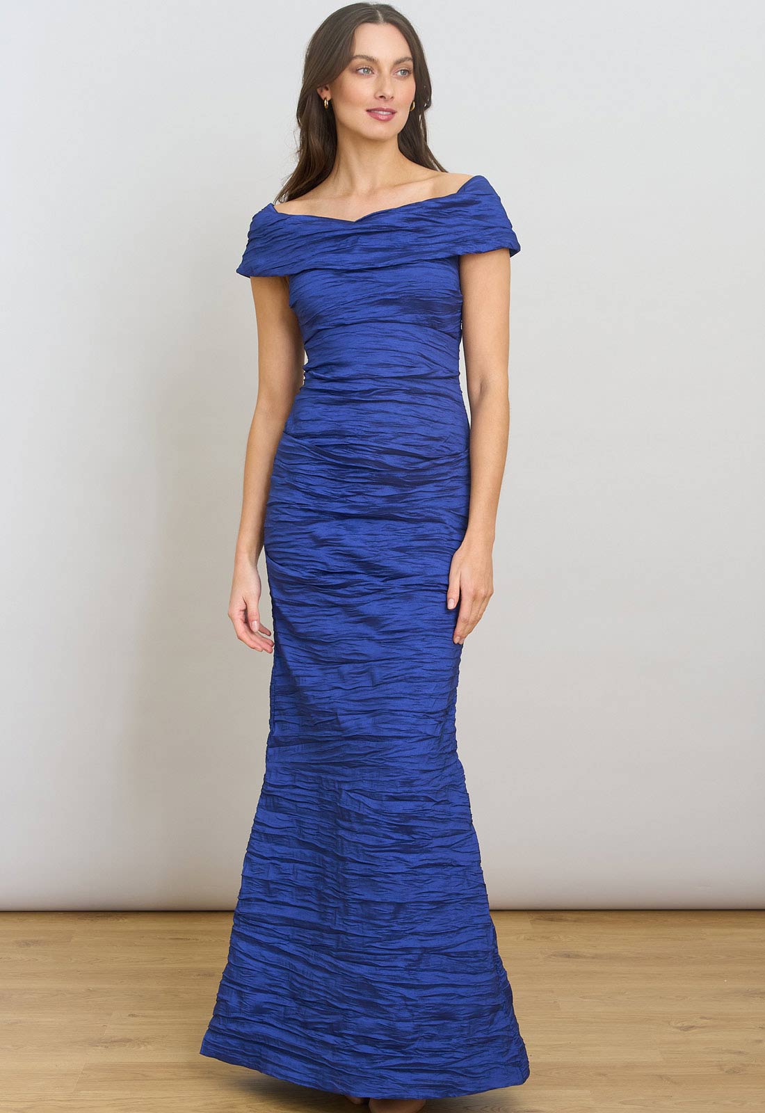 Gina Bacconi Royal Sidney Off-Shoulder Maxi Dress