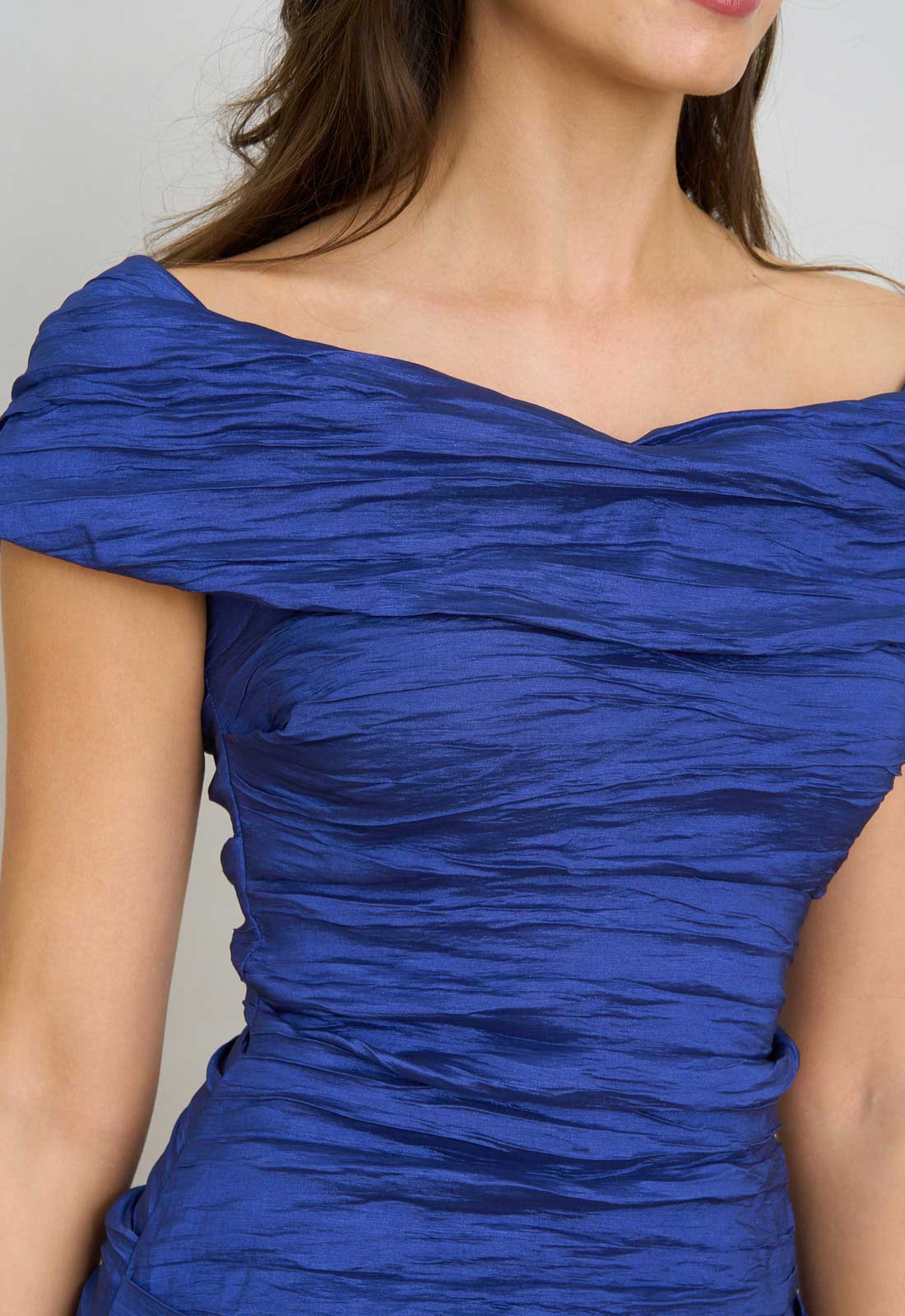 Gina Bacconi Royal Sidney Off-Shoulder Maxi Dress