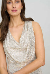 Gina Bacconi Silver Terri Sequin Maxi Dress
