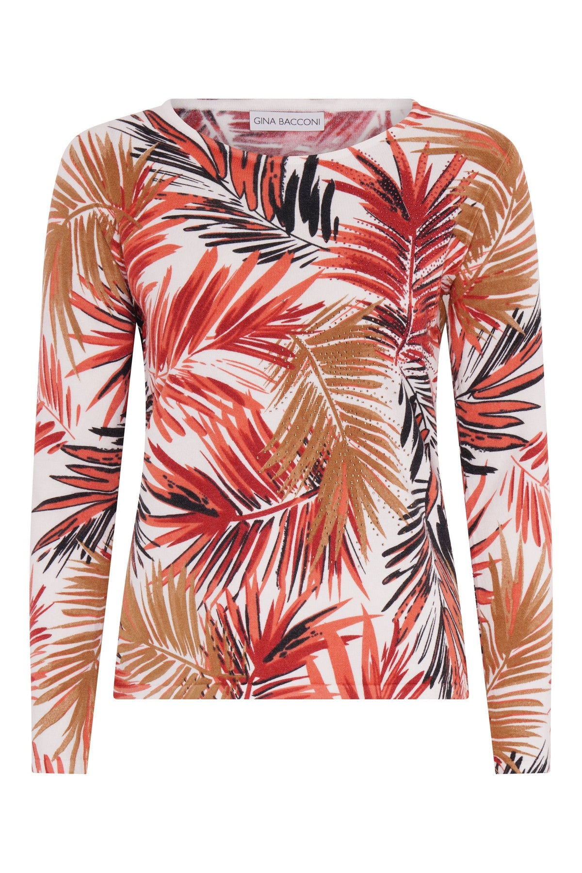 Gina Bacconi Rust Nanette Printed Jumper