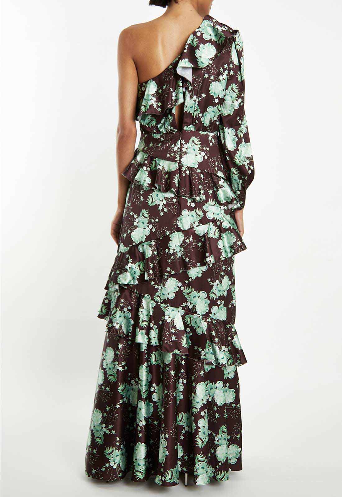 True Decadence Brown Print Ruffle Dress