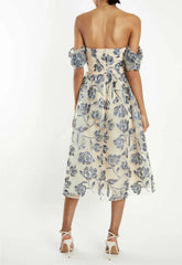True Decadence Blue Embroidered Dress