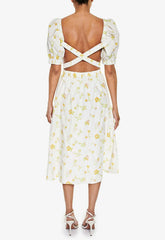 True Decadence Yellow Floral Tea Dress