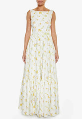 True Decadence Cream Floral Backless Maxi Dress