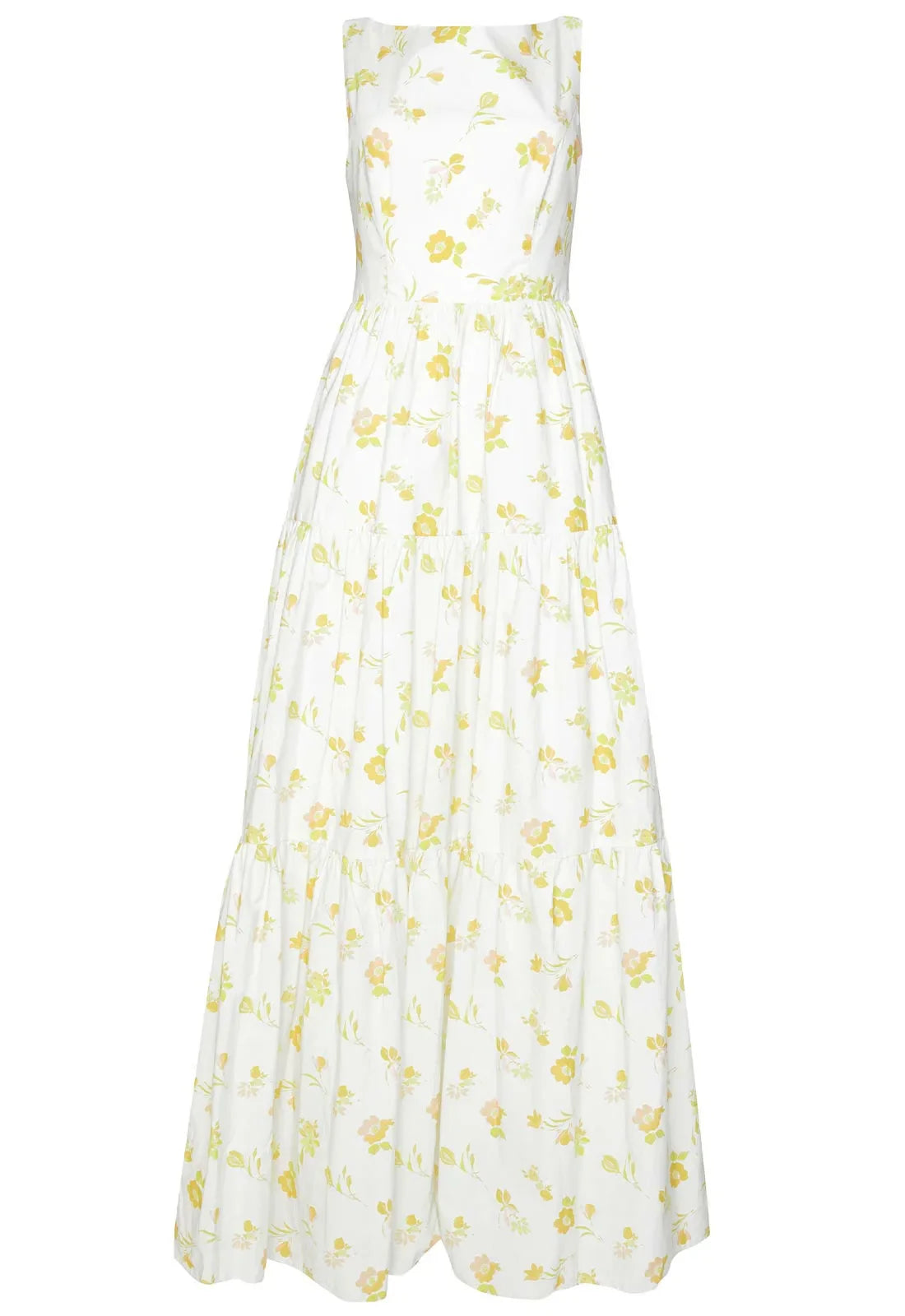 True Decadence Cream Floral Backless Maxi Dress