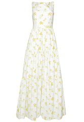 True Decadence Cream Floral Backless Maxi Dress