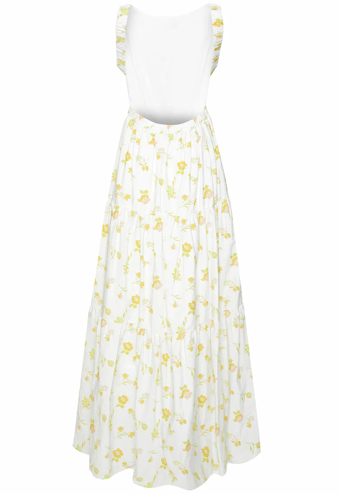 True Decadence Cream Floral Backless Maxi Dress