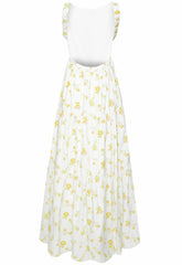 True Decadence Cream Floral Backless Maxi Dress