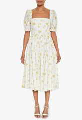 True Decadence Yellow Floral Tea Dress