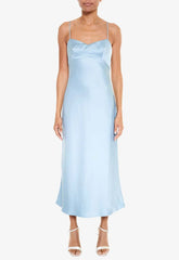 True Decadence Blue Satin Slip Dress