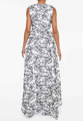 True Decadence White Corded Flower High Low Dress