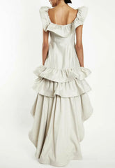 True Decadence Grey Waterfall Maxi Dress