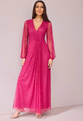 Samantha Jane Raspberry Annie Shimmer Dress