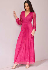 Samantha Jane Raspberry Annie Shimmer Dress