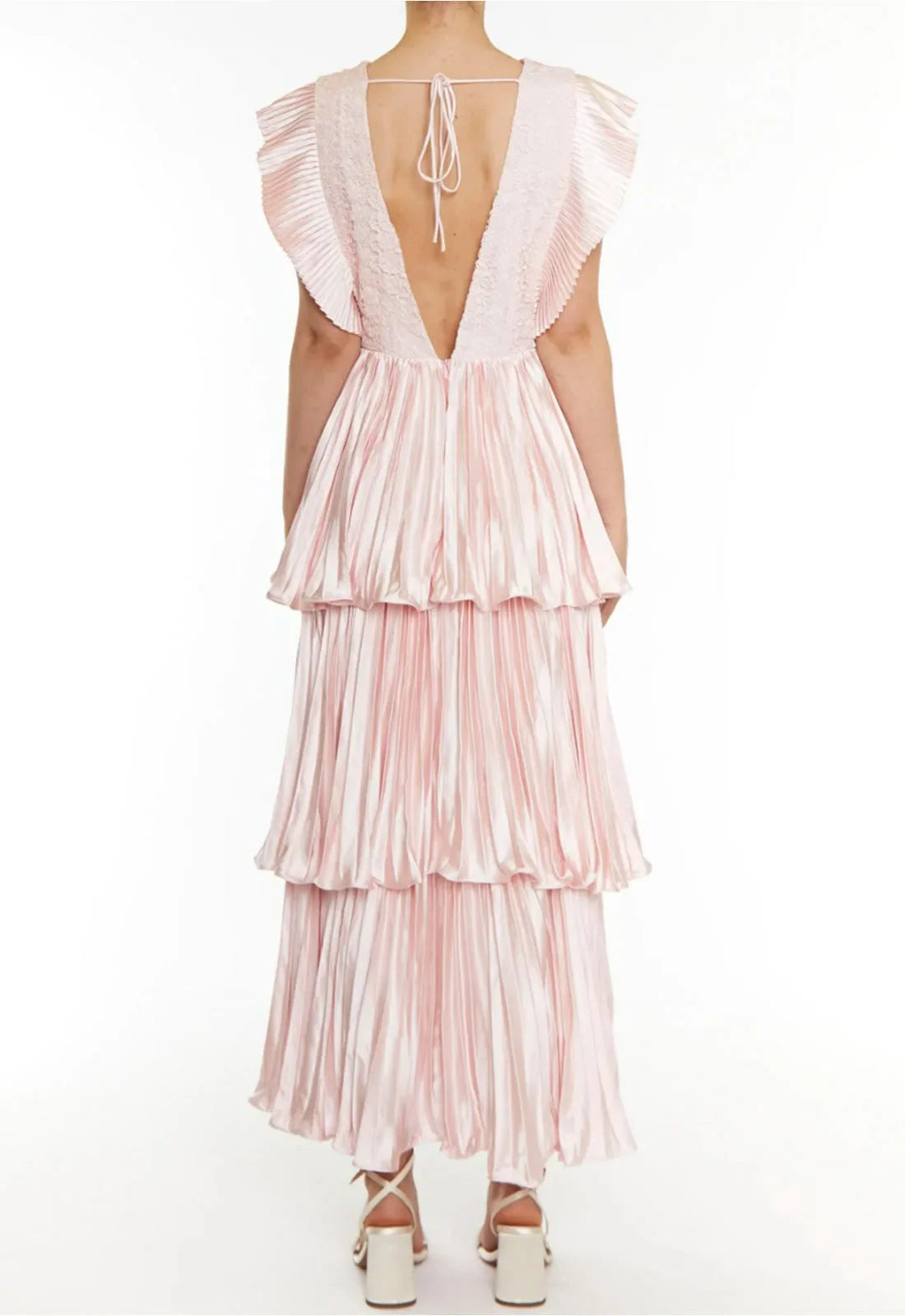 True Decadence Ballet Slipper Pink Pleated Tiered Dress