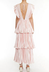 True Decadence Ballet Slipper Pink Pleated Tiered Dress