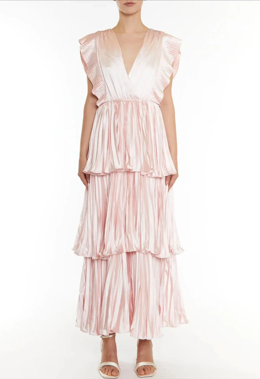 True Decadence Ballet Slipper Pink Pleated Tiered Dress